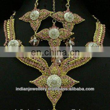 Antique jewelry, Indian Polki necklace jewelry manufacturer