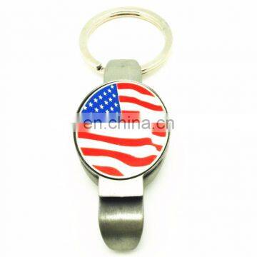 Factory Direct Price Custom Logo AMERICA BOTTLE OPENER & KEY CHAIN 2 in 1