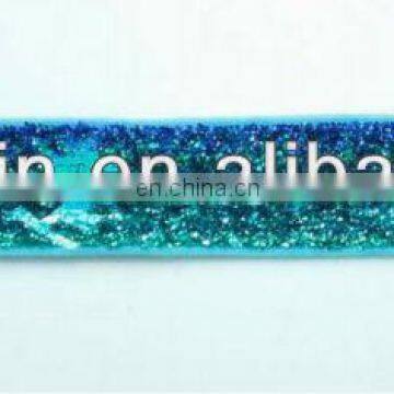 5/8" print glitter elastic with custom logo