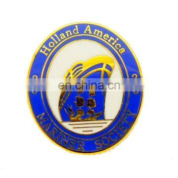 white and blue enamel holland america lapel pin