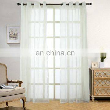 Polyester White Strip Style Big-belly Voile Curtain