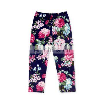 Navy Blue Flower Leggings Baby Tight Leggings Kids Leggings