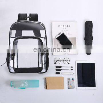 Multi-Pockets Heavy Duty Clear Backpack Transparent Daypack Durable PVC Bag For Security photo-4