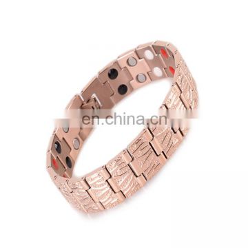 Black plated energy elements bio healing women magnetic bracelet for arthritis