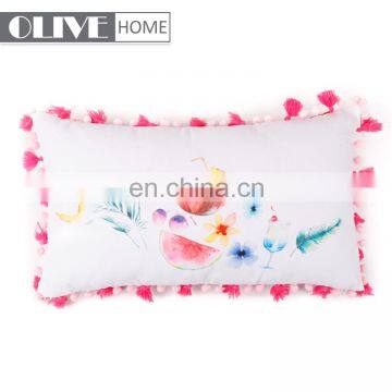 Custom Design Flower Paint Printed Furniture Cushions Decorative Pillow Outdoor