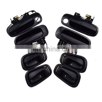 8Pcs Front Rear Black Outside Black Inside Door Handle Fit For Toyota Corolla 98-02