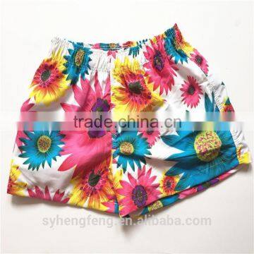 Summer 100% polyester beach pants for men sunflower pattern beach shorts