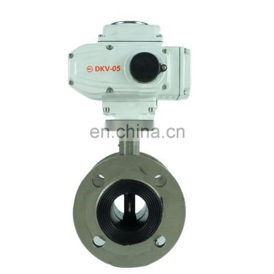 pn16 epdm seat electric double flange butterfly valve electric vacuum butterfly valve