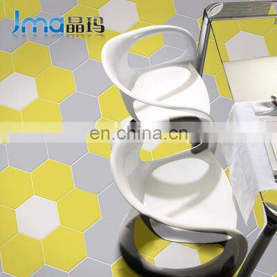 Color Hexagonal Kitchen and Bathroom Black and White Gray Non-slip Balcony Ceramic Tiles