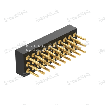 Dnenlink 1.27mm Pitch Triple Row H2.0mm Concave Contact Straight Female Header DIP Type PogoPin Header photo-3