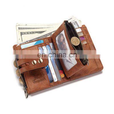 100% Genuine Leather Male Purses With Zip Coin Pocket Customize Logo Men Wallet And Card Holder Wallets Leather Men photo-5