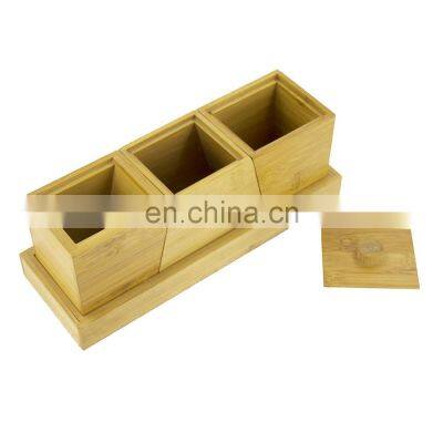 New design Bamboo Office Supplies Wooden Desktop Organizer Pen Holder Accessories Storage Box for School Desk