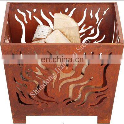 Customized size Outdoor Wood Burning garden Fire Pit Square Large Steel Fire Bowl