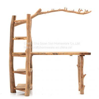 Red Wine Rack Solid Wood Hand Made Rustic photo-5