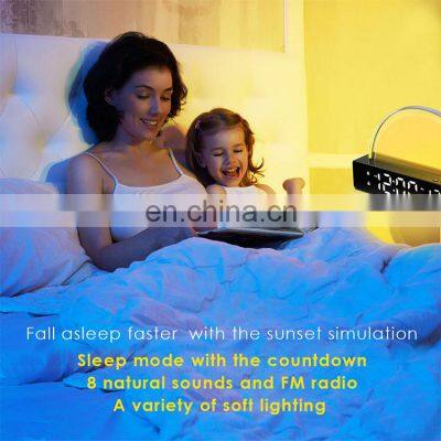 Snooze Radio Sunrise Double Glow Led Wake-Up Light Digital Light Desk & Table Clocks Alarm Clock photo-5