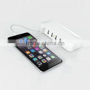 new 8A 6 ports smartphone charger with 1 meter plug cable