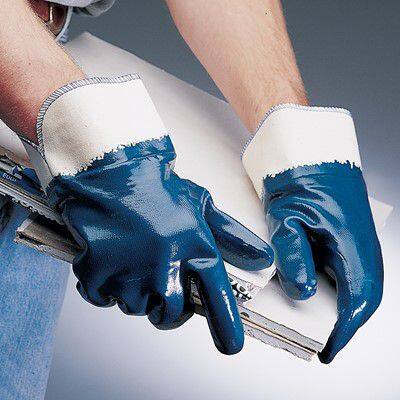 Cotton Jersey Liner Half/Fully Coated Nitrile Gloves Heavy Duty Work Gloves Safety Cuff Work Gloves Oil Resistant Gloves