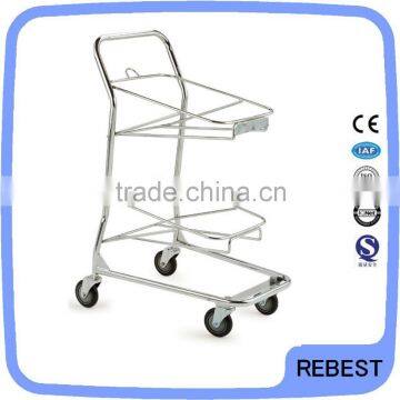 Attractive design wal-mart 30kg two-deck shopping cart