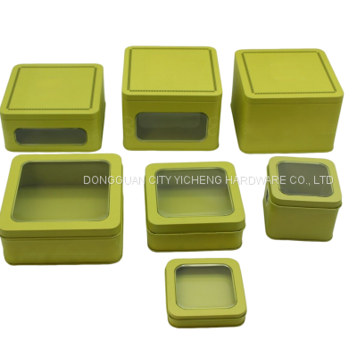 Square Best-seller Chocolate Tin Can With PET Window photo-3