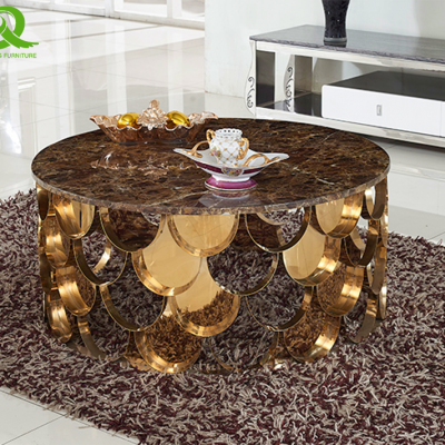 High Quality Coffee Table Modern Stainless Steel Frame Marble Coffee Table