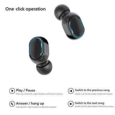 TWS True Wireless Waterproof Sports Headphone Bluetooth-compatible 5.0 Earbuds In Ear Earphone Built-in Mic Charging Case