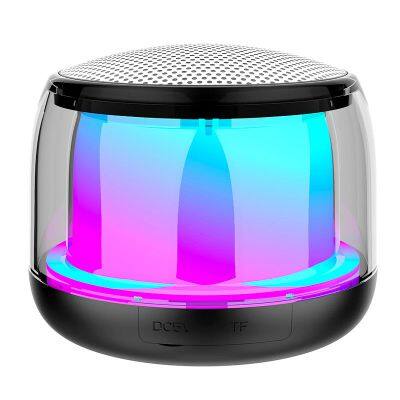 S9 Led Colorful Light Home Music Tws Loud Mini Portable Speaker RGB  wireless transparent speaker