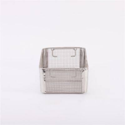 High Quality Wholesales Stainless Steel Woven Mesh Basket With Handle For Goods Storage