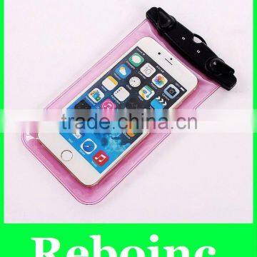 High quality clear pvc mobile phone pouch with drawstring XYL-WB050