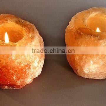 Himalayan salt candle holder / portavela de sal natural / sal del himalaya