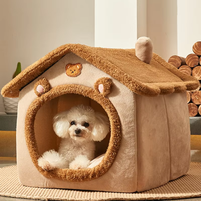Small Indoor Pet Cat Dog House Kennel Dog Cave Bed Cat Tent House Nest Winter Warm Cozy Removable and Washable Dog House Bed photo-2