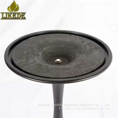 Newest Stainless Steel Tulip Table Leg Saarinen Table Base With Black Iron Heavy Duty Marble Tabletop for Workshops photo-5