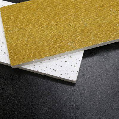 Painel de l? mineral acústica de cor branca, telha de teto suspenso de fibra mineral para escritório