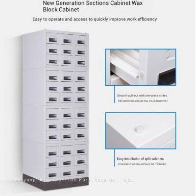 Space-Saving Stackable Paraffin Wax Block Archival Cabinet Factory- One-Piece Slides with Label Slots for Lab Storage