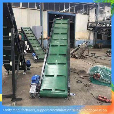 Non-lifting Belt Conveyor, Large-inclination Loading Conveyor, 10-meter-long Automatic Lifting Ribbed Conveyor photo-4