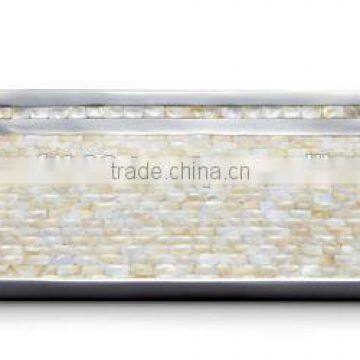 High end quality best selling special newest designed Natural MOP inlay rectangular serving Tray from Vietnam