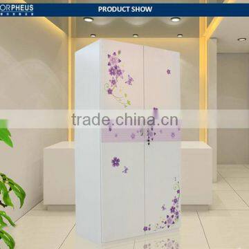 Easy Assembled Hotel Bedroom Set Double Doors Wardrobe Bedroom Furniture Classic Steel Almirah photo-3