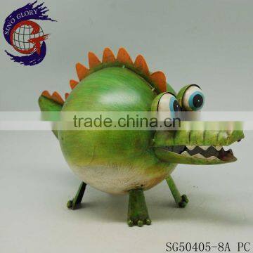 handcraft crocodile metal animals figurines for home art decoration