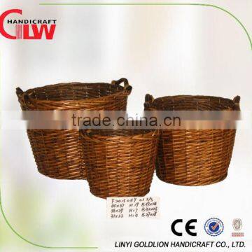 Set of 3 oval willow vegetable and fruits baskets