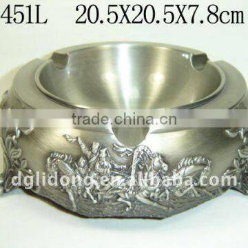 Portable Pewter Metal Pocket Ashtray
