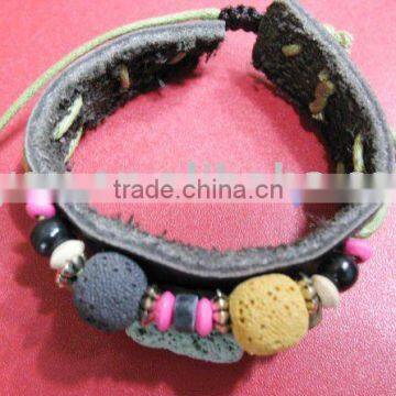 Lava leather bracelet