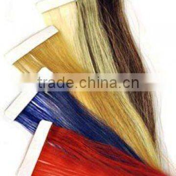 Bright Color Remy Human Hair Extensions, PU Skin Weft Hair