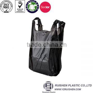 Black T-shirt Garbage Bag, HDPE Vest Trash Bag, Recycle Vest Bin Bags