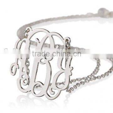 2016 Fashionable 925 Sterling Silver Necklace Gold Plated Personalized Initial Name Alphabet Necklaces