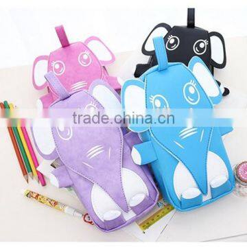 Large pencil case funny animal shaped lovely pu pencil bag