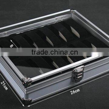 C67 ANPHY 12 Unit Watch Display Case Aluminium Watch Box Flannelette Quality Choice photo-2