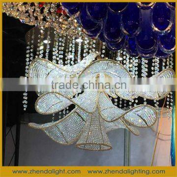 Modern design led k9 crystal flower petals chandelier with remote control