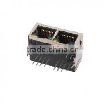 Shielded Multi-ports RJ45 Transformer Jack/Connector With LED photo-1