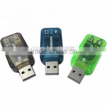 Blue USB 5.1 Channel Audio Adapter / Sound Card Adapter Mono Channel