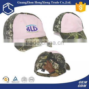 100% Cotton pink and camo cap