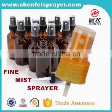 Custom plastic fine mist sprayer for perfume sprayer bottle in yellow for glass bottle sprayer pump 14/410 18/410 18/415